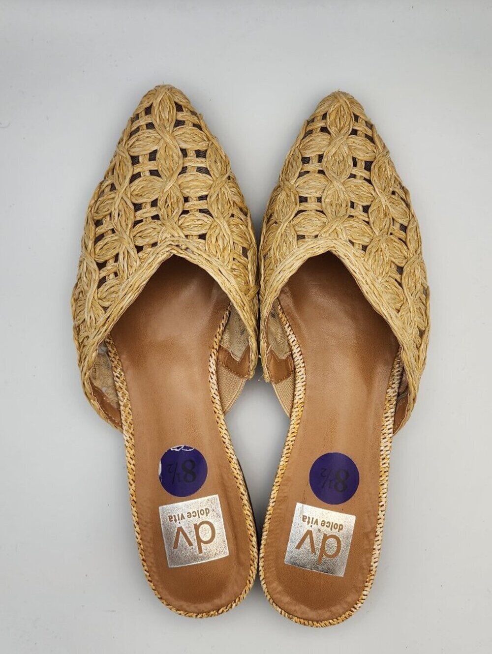 "DeeDee" Rafia Woven Pointed Mule Flats | Women's 8.5 - Picture 3 of 10